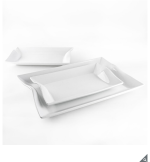 Over And Back Set Of 3 Porcelain Serving Large & Small Platters - Image 2