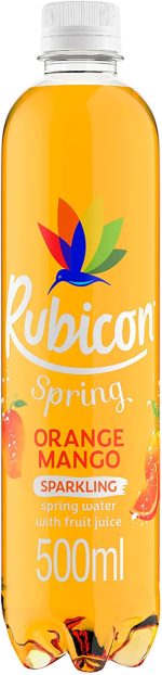 Rubicon Spring Orange Mango Flavoured Sparkling Spring Water Pack of 12x500ml - Image 2