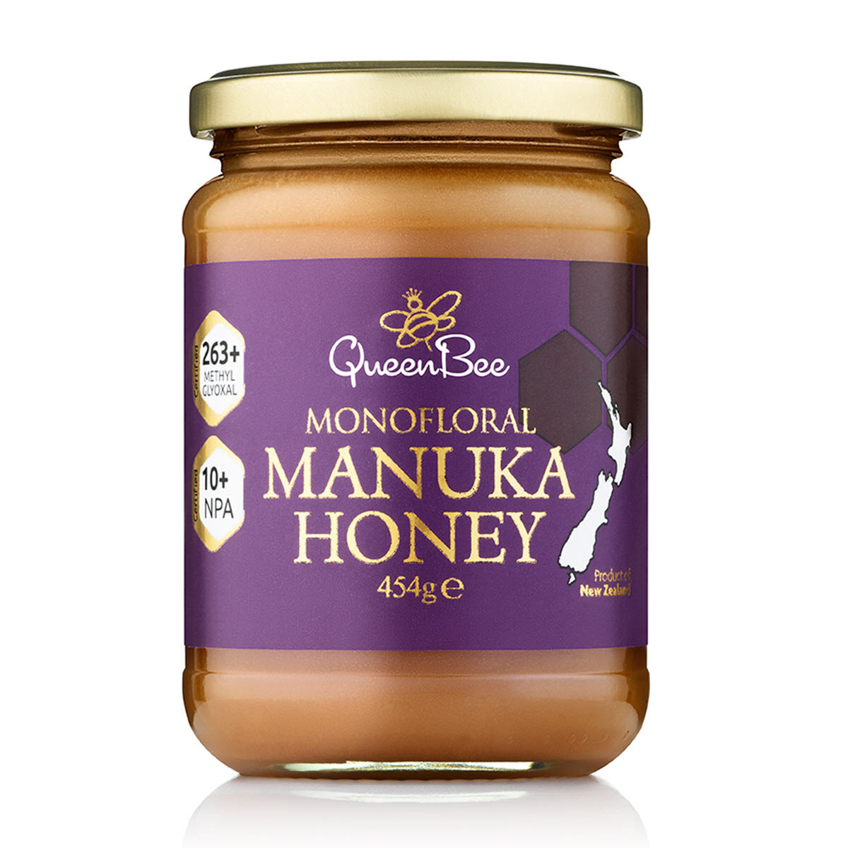 81467878113310.jpg Queen Bee Manuka Honey MGO 263+, 454g - Image 1