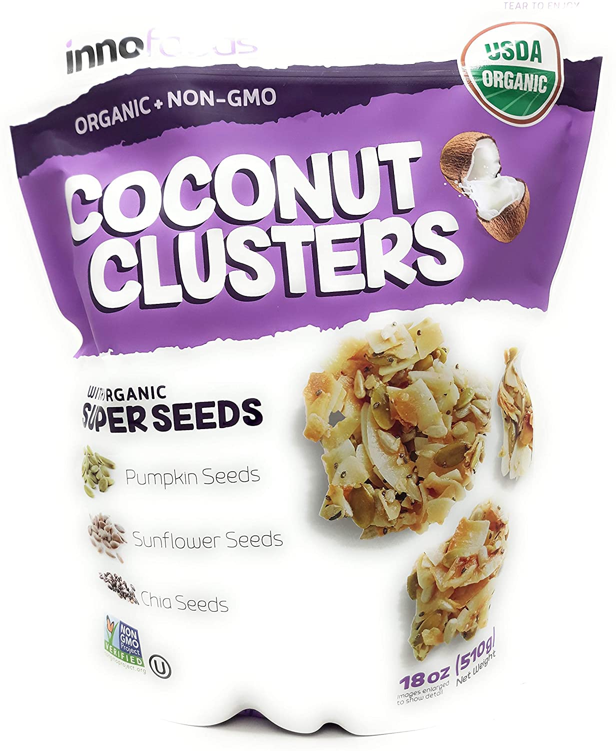 81eujd814RL._AC_SL1500.jpg Coconut Clusters with Organic Super Seeds Pack of 1x500g - Image 1