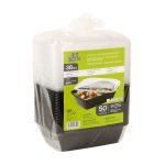 Cafe Express Plastic Containers and Lids 38oz, Pack of 25