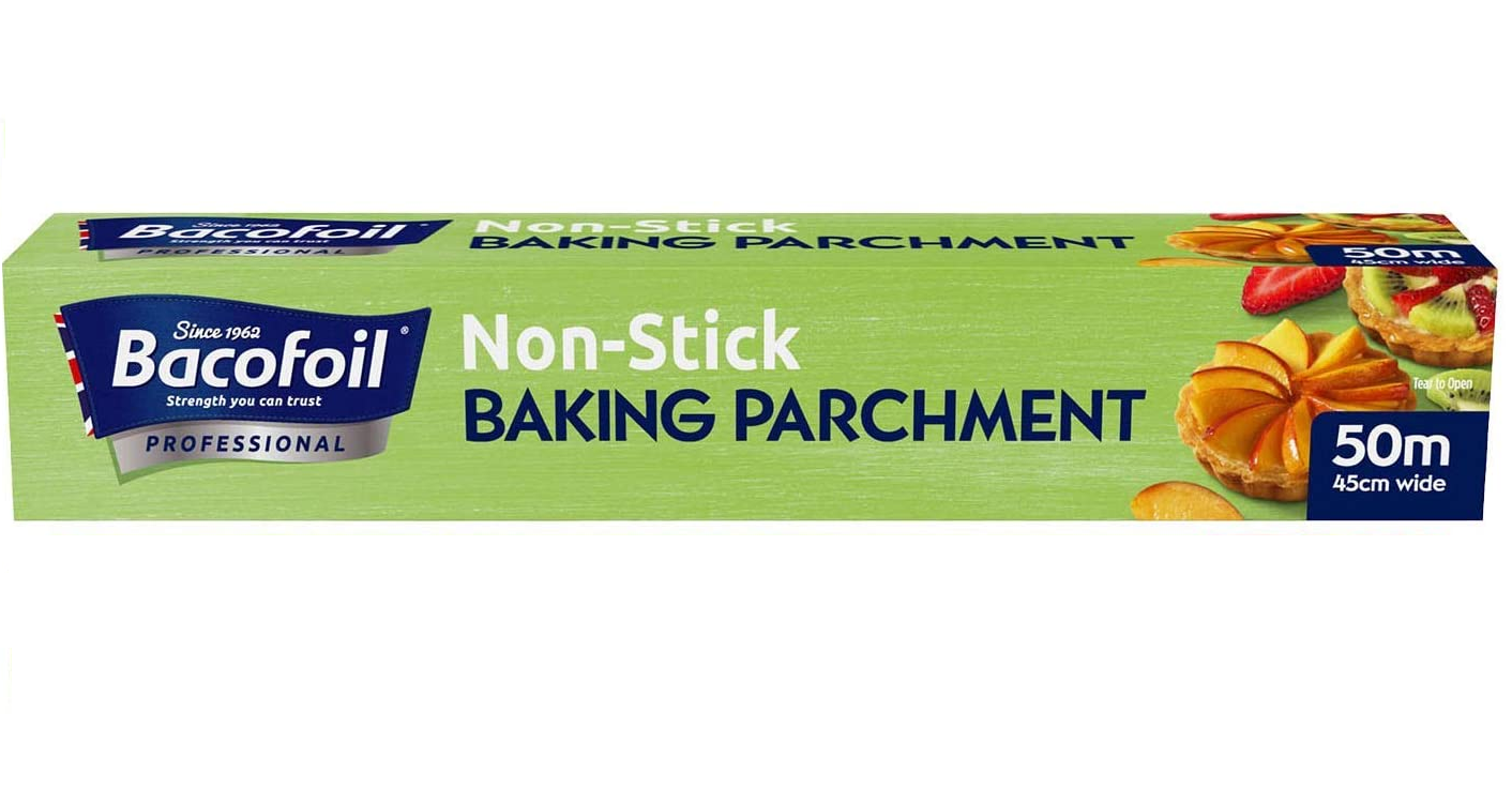 bacofoil.png Bacofoil Professional Catering Non Stick Baking Parchment Paper Roll Pack of 45cmx50m - Image 1